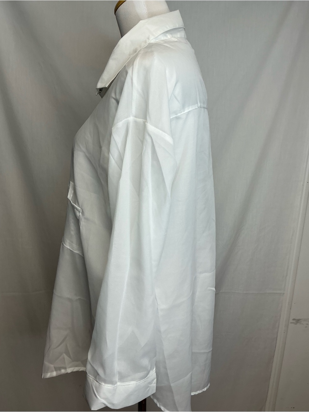 2165 - White Button-Up Sheer Shirt - Picture 3 of 5
